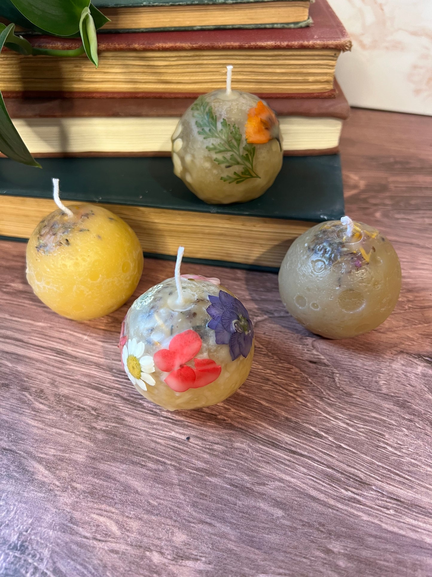 Beeswax moon candles